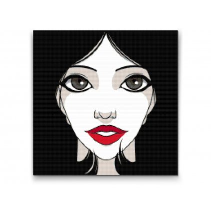 Pintura de diamante - Mujer con labios rojos