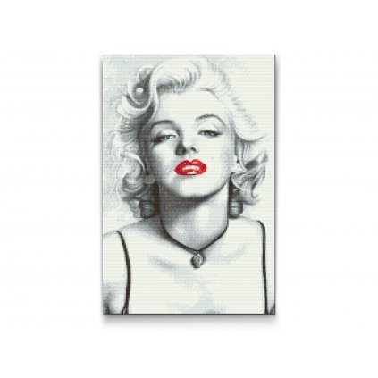 Pintura de diamante - Marilyn Monroe con los labios rojos