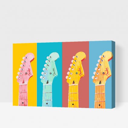 Pintura por números - Guitarras coloridas