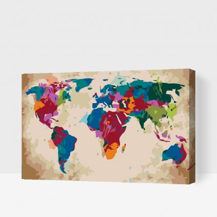 Pintura por números - Mapa del mundo 1