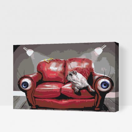 Pintura por números - Perro de sofá