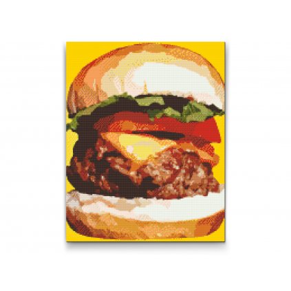 Pintura de diamante - Ilustración de hamburguesa