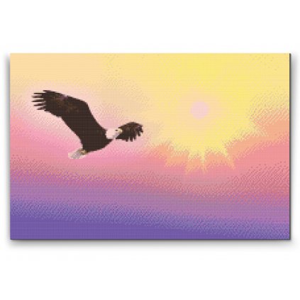 Pintura de diamante - Águila en la puesta de sol