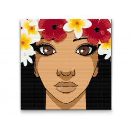 Pintura de diamante - Mujer con corona de flores