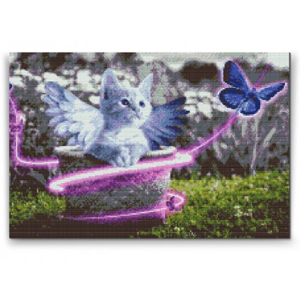 Pintura de diamante - Gatito con alas
