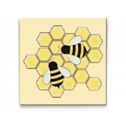 Pintura de diamante - Abejas en un panal