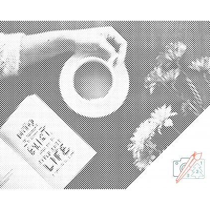 Puntillismo – Café y flores
