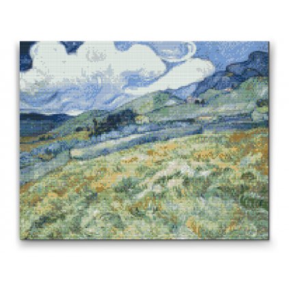 Pintura de diamante - Vincent van Gogh - Paisaje montañoso detrás hospital de San Pablo