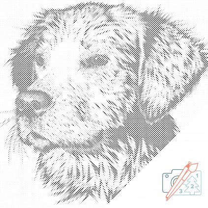 Puntillismo – Ilustración de un perro