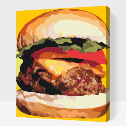 Pintura por números - Ilustración de hamburguesa