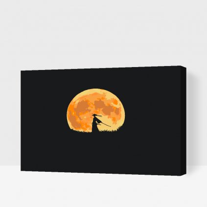 Pintura por números - Samurái en la puesta de sol
