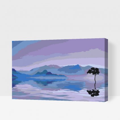 Pintura por números - Árbol en el lago