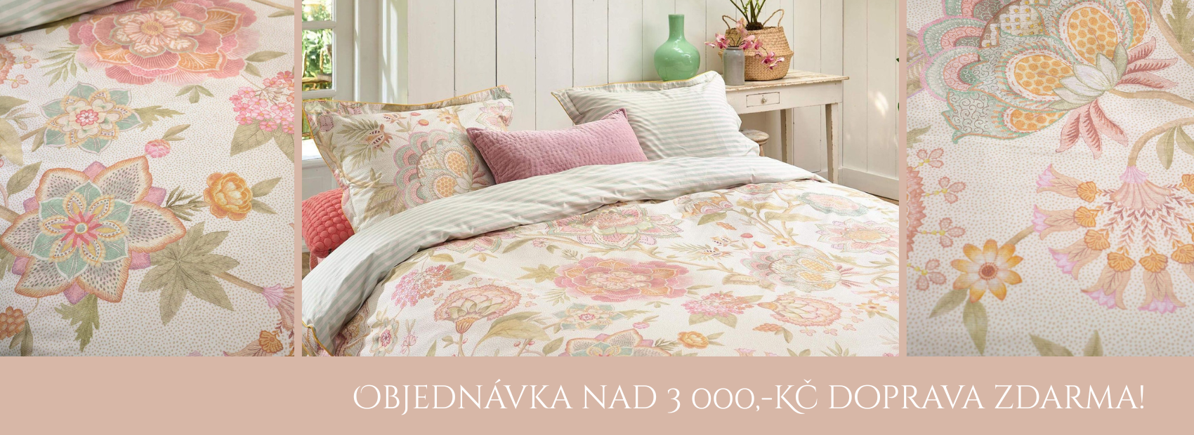 Pip Studio perkálové povlečení Bombay Bold s velkými květy