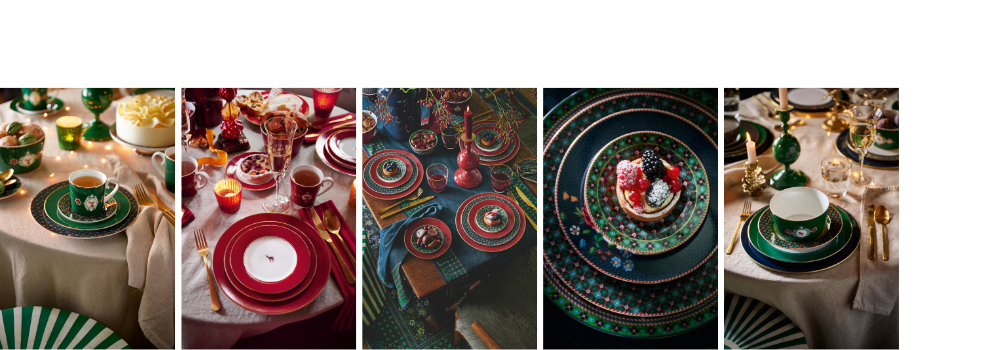 Pip Studio Berry Blues a Love Birds kombinace talířů, hrnků, prostřený stul 