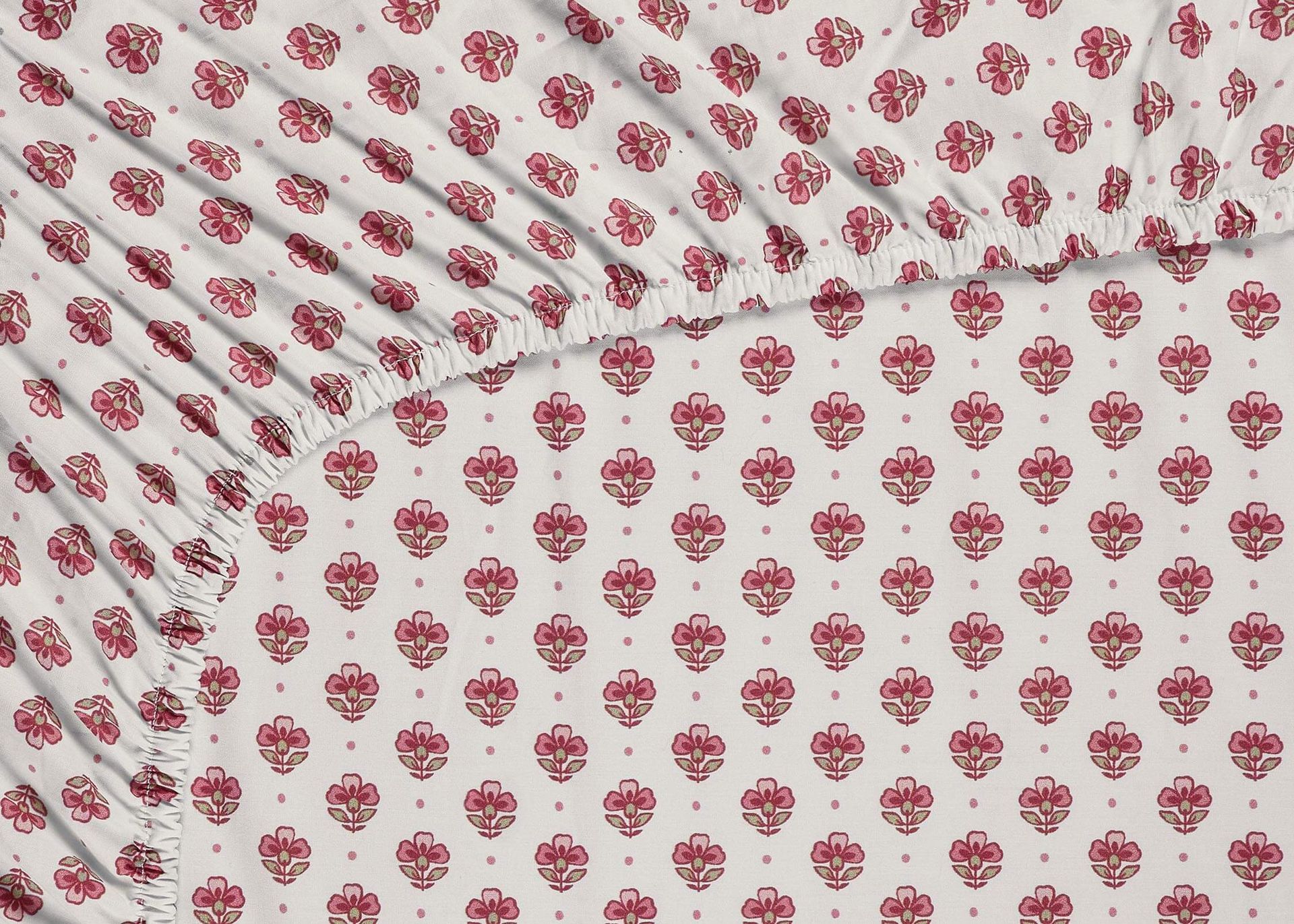 Pip Studio perkálové prostěradlo Jaipur Flower 180x200 cm, světle růžové