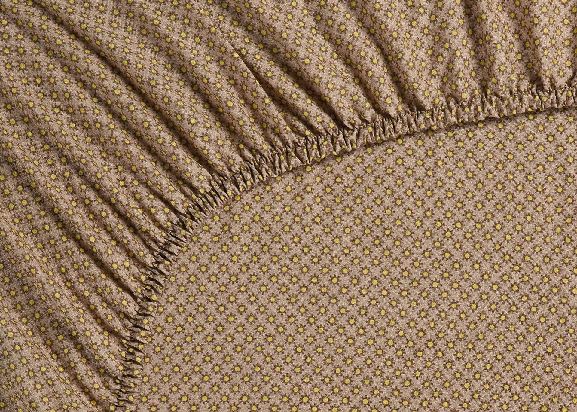 Pip Studio perkálové prostěradlo Twinkle Star 90x200 cm, žlutá-khaki