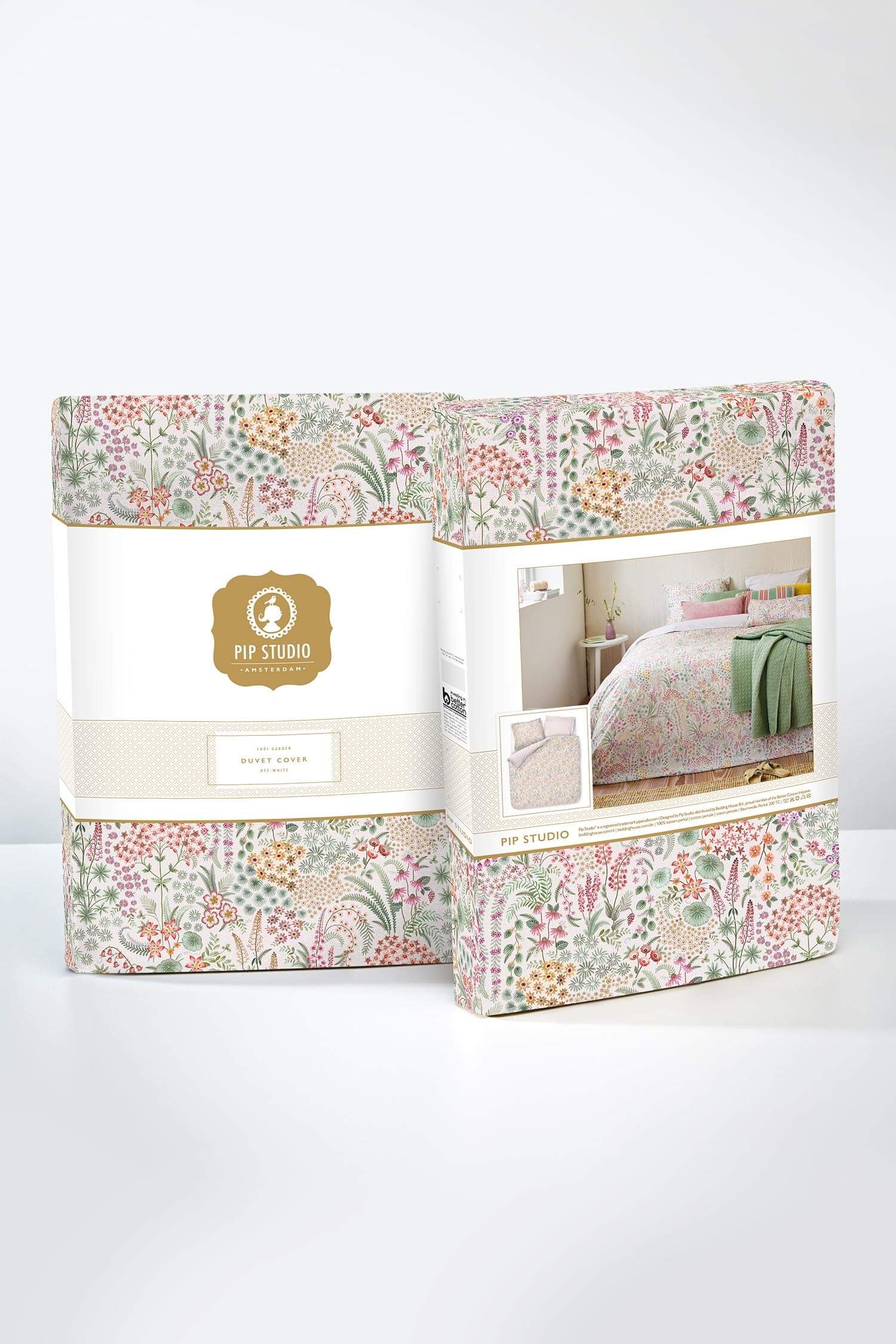 Pip Studio perkálové povlečení Lodi Garden bílé v látkové tašce ve vzoru povlečení
