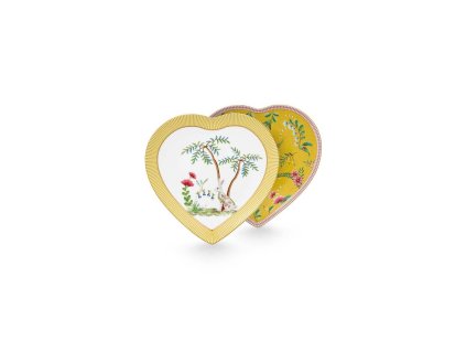 Pip Studio La Majorelle sada 2 talířků ve tvaru srdce, žlutá