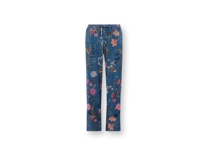 Pip Studio dlouhé kalhoty Belin Coco Flower tmavě modré