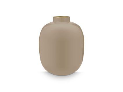 Pip Studio kovová váza 32 cm, khaki