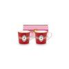 Pip Studio Love Birds Medalion sada 2 ks hrnků 165ml, červená