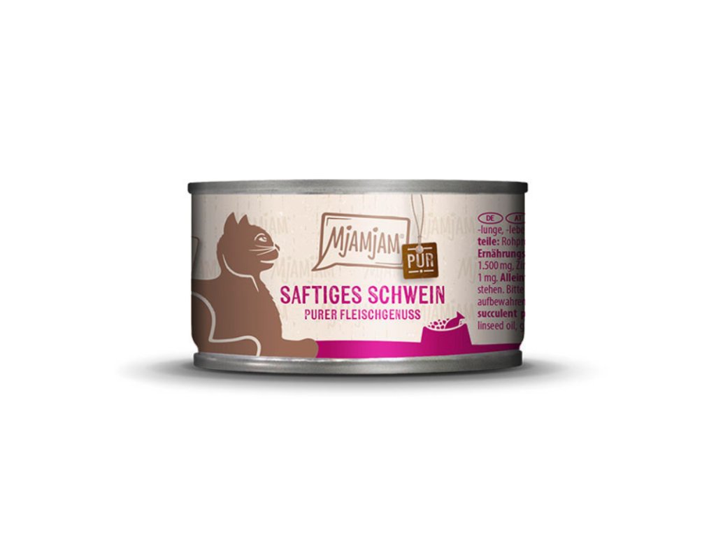 Prírodná bravčová konzerva pre mačky Mjamjam – čisté mäso