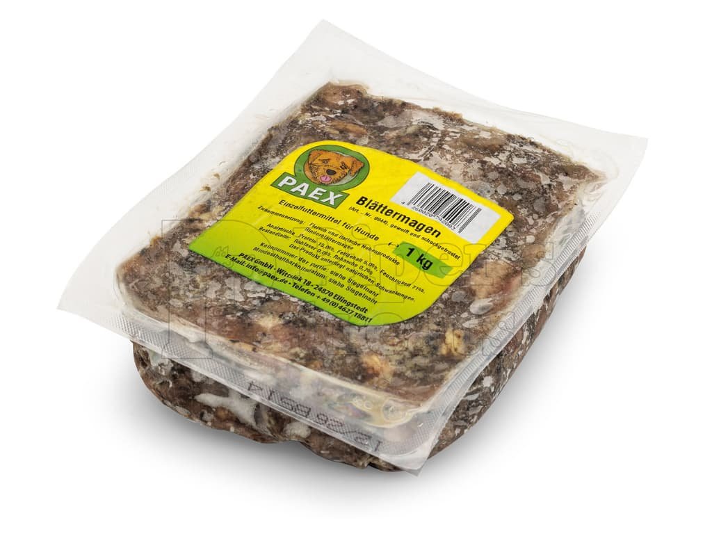 PAEX Hovädzí žalúdok mletý – zelený žalúdok pre psov, podpora trávenia v BARF strave