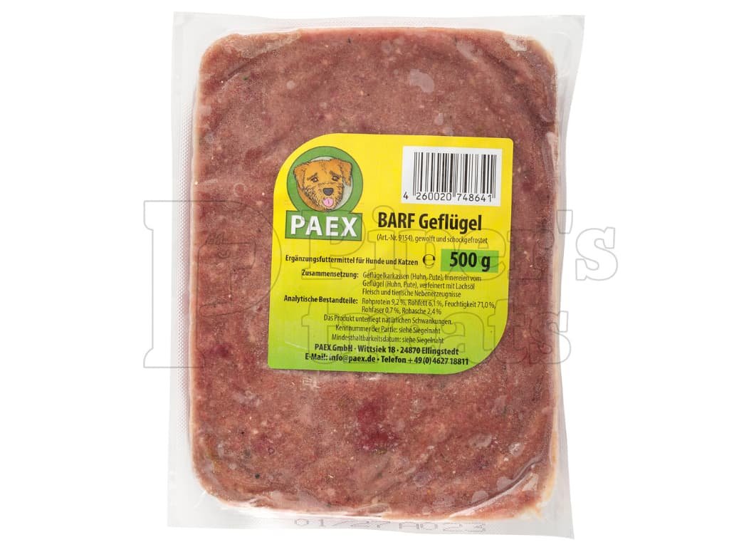 PAEX Hydinový BARF Mix – hydinová zmes s lososovým olejom pre psy a mačky