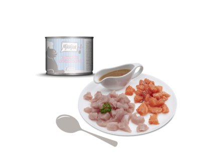 MjAMjAM – mokré krmivo pre mačky s morčacím mäsom a lososovou omáčkou, bez konzervantov.