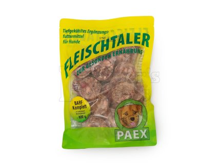 Paex Hovädzie BARF menu v dukátoch, 800 g – mrazené hovädzie plátky s lososom a zeleninou, ideálne na dávkovanie BARF stravy
