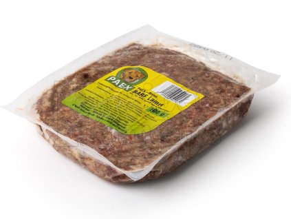 PAEX Jahňacie BARF Menu 500 g – kompletné mrazené krmivo pre psov s jahňacím mäsom, držkami, vnútornosťami, mrkvou, ovocím a bylinkami, vhodné pre citlivé trávenie