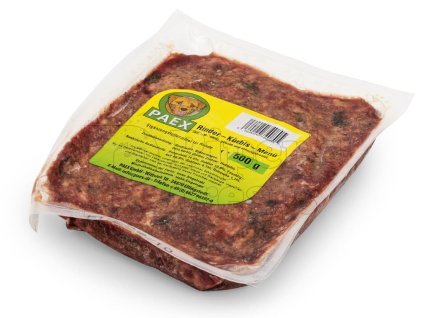 Paex hovädzie BARF menu s tekvicou, 500 g – mrazená jemne mletá zmes hovädzieho mäsa, žalúdka a 20 % tekvice pre psov