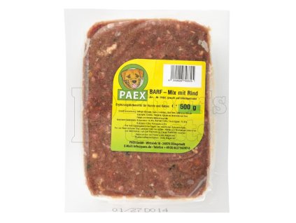 Paex BARF mix s hovädzím mäsom, 500 g – mletá surová zmes pre psov