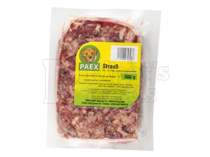 PAEX – Pštrosie mäso PUR, hypoalergénne BARF mäso pre psov a mačky