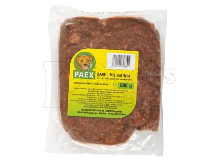 Paex BARF mix so zverinou, 500 g – mrazené mäso pre psov, mletá zmes zo zveriny a vnútorností