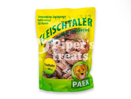 Paex mleté morčacie mäso v taleroch, 1 kg – mrazená morčacia svalovina pre psov a mačky, balené v porciovaných tanieroch