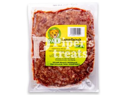 Paex Čisté jahňacie mäso, 500 g – mrazená jemne mletá jahňacia svalovina pre psov a mačky, bez prísad