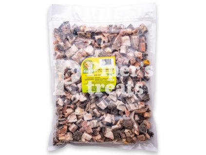 Paex hovädzie držky v kockách, 1 kg – mrazené kocky hovädzích držiek pre psov, ideálne pre BARF a zdravé trávenie