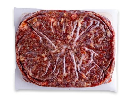 Piper’s BARF Kačacie Menu 500 g – kompletné mrazené krmivo s kačacím mäsom, vnútornosťami, kostrou, zeleninou, ovocím a ľanovým olejom pre psov a mačky všetkých plemien
