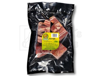 PAEX – Mrazené hovädzie rebrá s mäsom (Querrippe), ideálne na BARF kŕmenie. Samostatné krmivo pre psy, 1 kg
