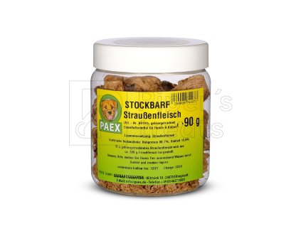 PAEX mrazom sušené pštrosie mäso – zdravá hypoalergénna maškrta pre psov