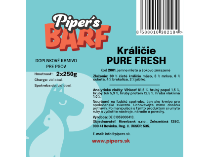 Piper's BARF - Králičie PURE FRESH