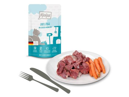 MjAMjAM – kozie mäso s mrkvou, mokré krmivo pre mačky bez obilnín