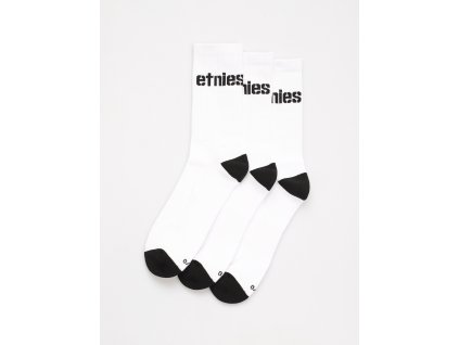 1474009 ponozky etnies stencil icon sock 3 pck white