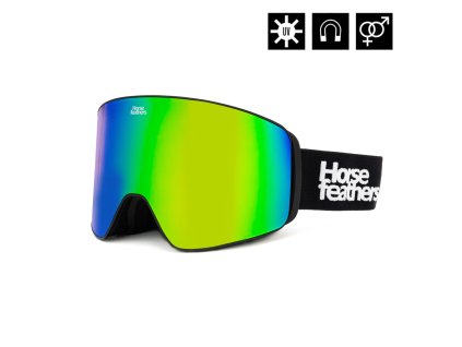 BRÝLE HORSEFEATHERS LYNX BLACK/MIR GREEN