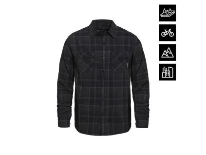 KOŠILE HORSEFEATHERS DOUGH ANTHRACITE