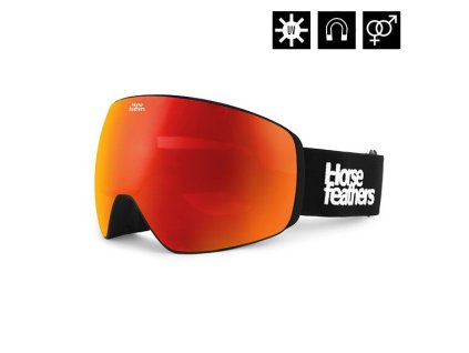 BRÝLE HORSEFEATHERS SCOUT BLACK/MIR RED