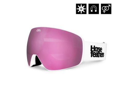 BRÝLE HORSEFEATHERS SCOUT WHITE/MIR PINK