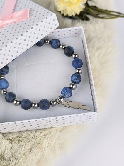 Náramek z minerálů PEŘÍČKO