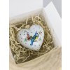 Voňavé porcelánové srdíčko plněné levandulí Ptáček